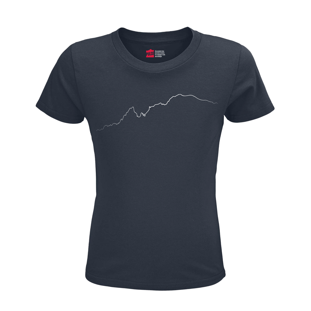 Monte Bianco T-shirt in Cotone Organico KIDS 3-15Y blu navy / bianco PULSE