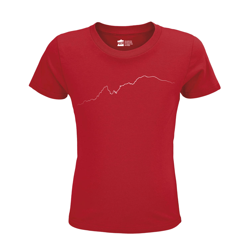 Monte Bianco T-shirt in Cotone Organico KIDS 3-15Y rosso / bianco PULSE