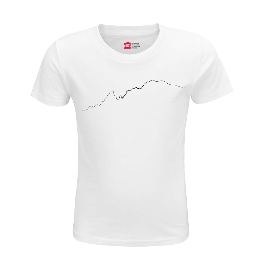 Monte Bianco T-shirt in Cotone Organico KIDS 3-15Y bianco / nero PULSE