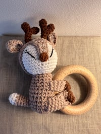 Image 2 of Deer Baby Rattle Wooden Teether