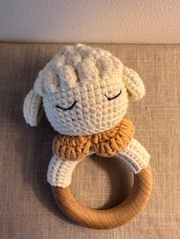 Image 2 of Sheep Baby Rattle Wooden Teether