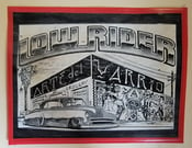 Image of vintage 1980 cholo lowrider varrio arte mi vida loca tattoo chicano flash 9x11