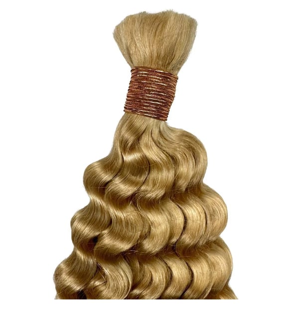 Image of Deep Wave Bulk Human Braiding Hair (Blonde)