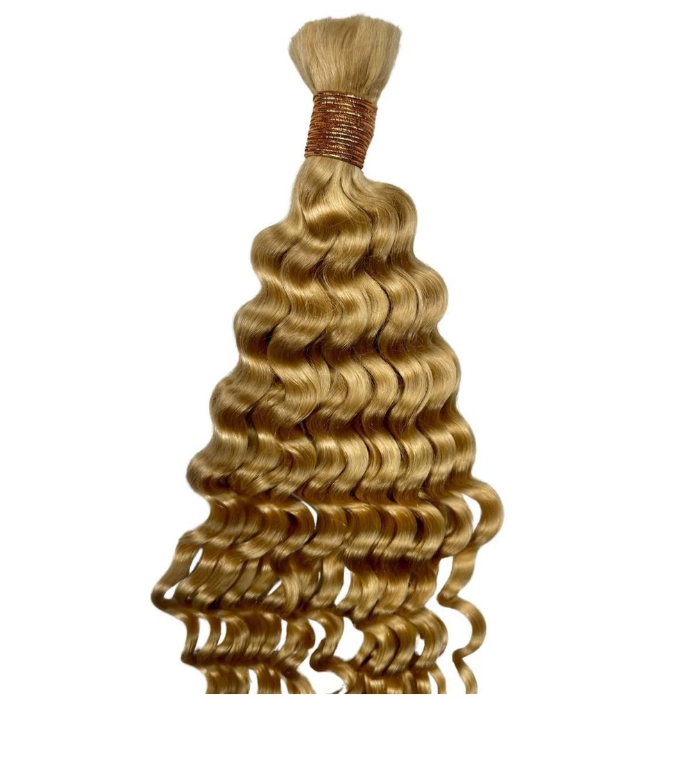 Image of Deep Wave Bulk Human Braiding Hair (Blonde)