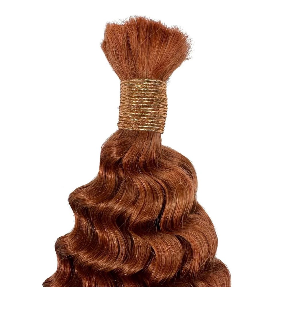 Image of Deep Wave Bulk Human Braiding Hair (Copper)