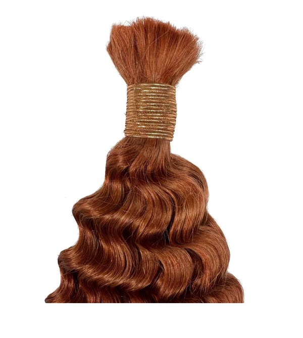 Image of Deep Wave Bulk Human Braiding Hair (Copper)