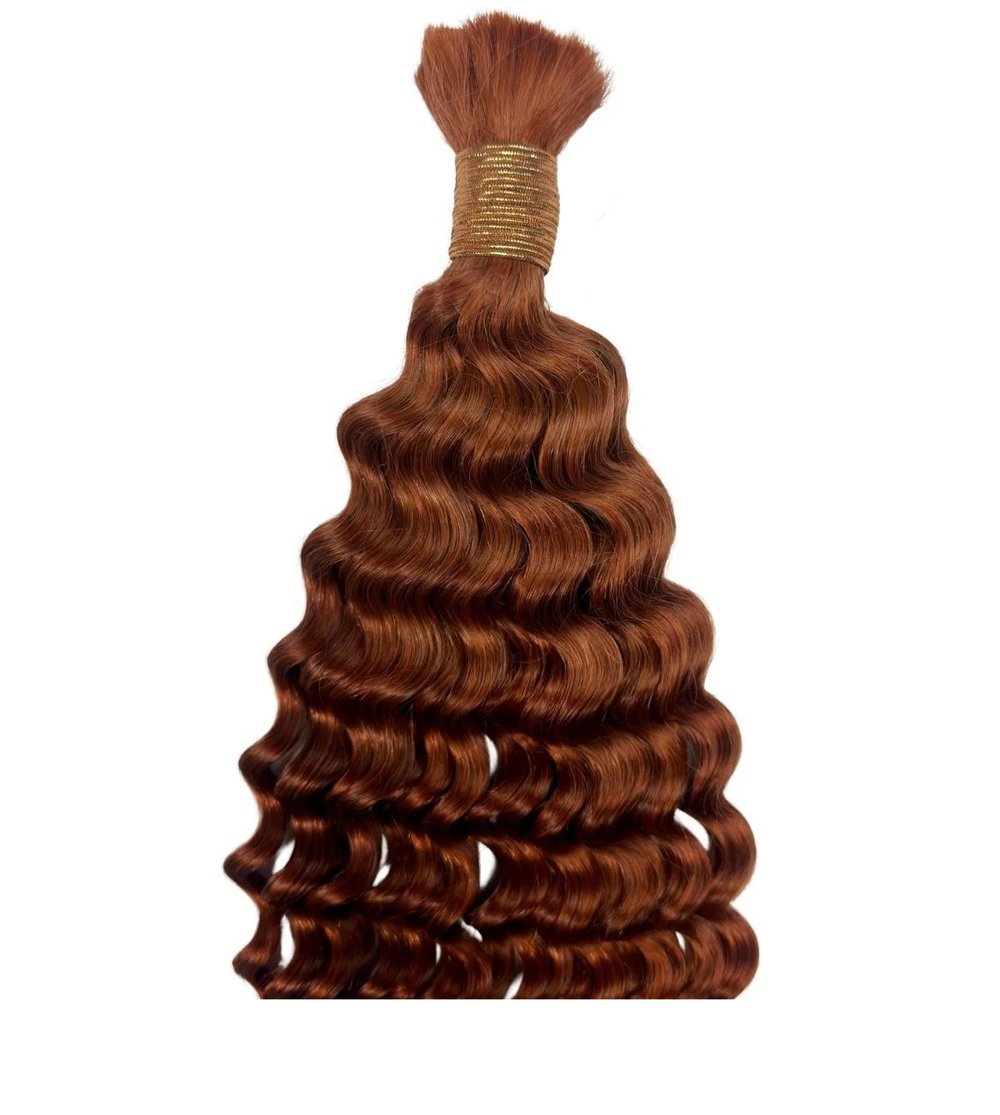 Image of Deep Wave Bulk Human Braiding Hair (Copper)