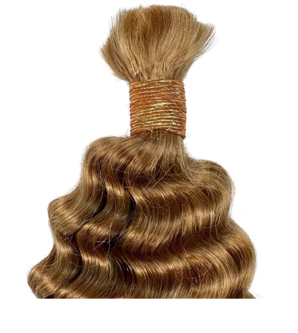 Image of Deep Wave Bulk Human Braiding Hair (Honey Blonde)