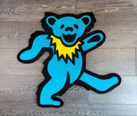 Image 1 of Grateful Dead Blue Dancing Bear (Pose 1) Handmade Rug