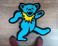Image 2 of Grateful Dead Blue Dancing Bear (Pose 1) Handmade Rug