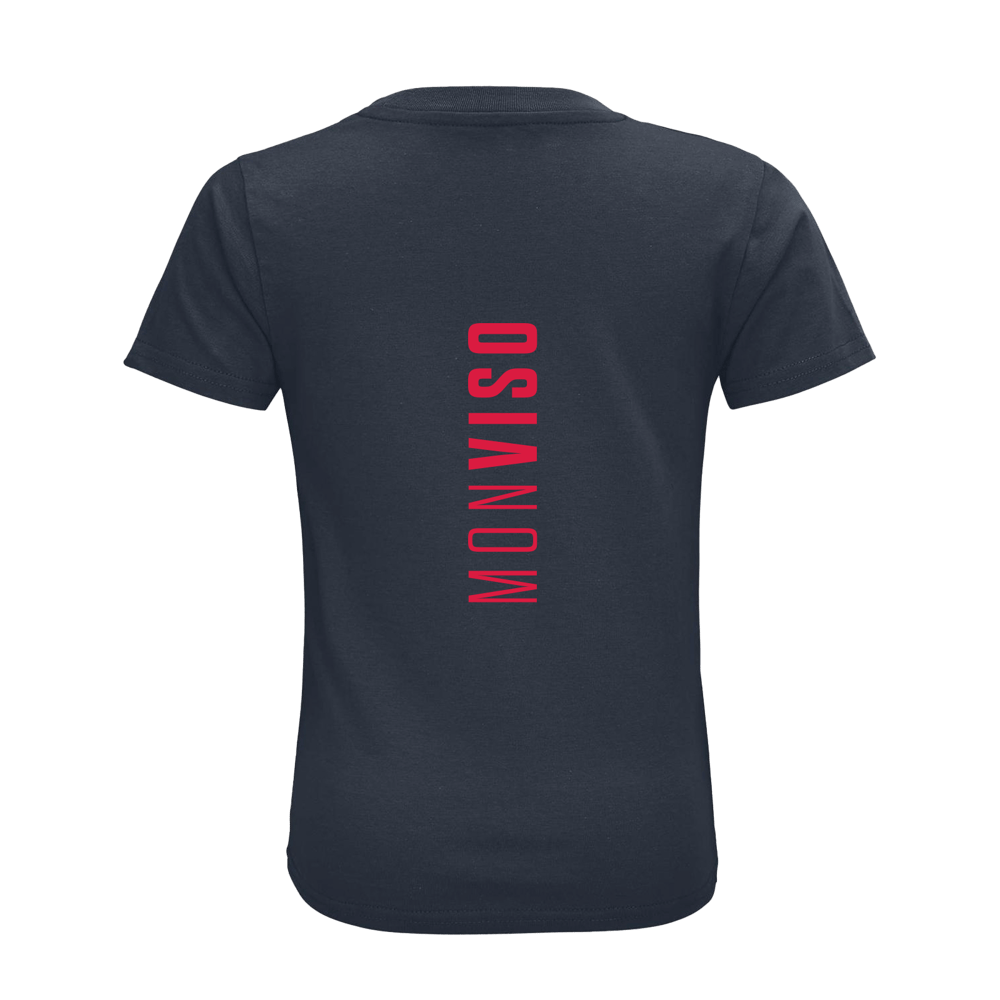 Monviso T-shirt in Cotone Organico KIDS 3-15Y blu navy / rosso PULSE