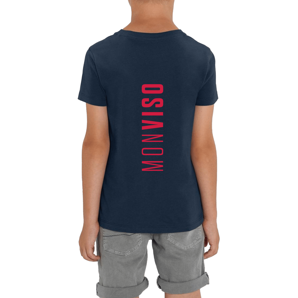 Monviso T-shirt in Cotone Organico KIDS 3-15Y blu navy / rosso PULSE