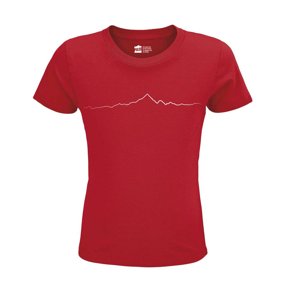 Monviso T-shirt in Cotone Organico KIDS 3-15Y rosso / bianco PULSE