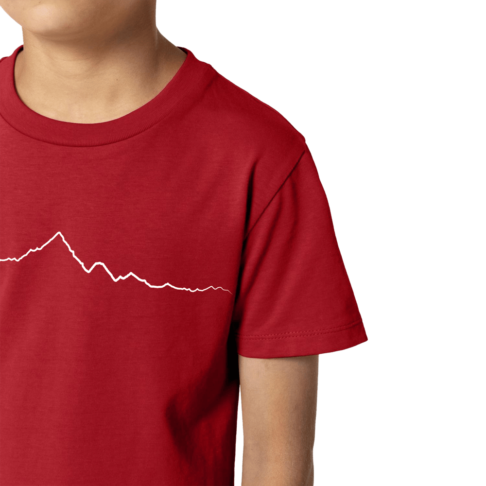 Monviso T-shirt in Cotone Organico KIDS 3-15Y rosso / bianco PULSE