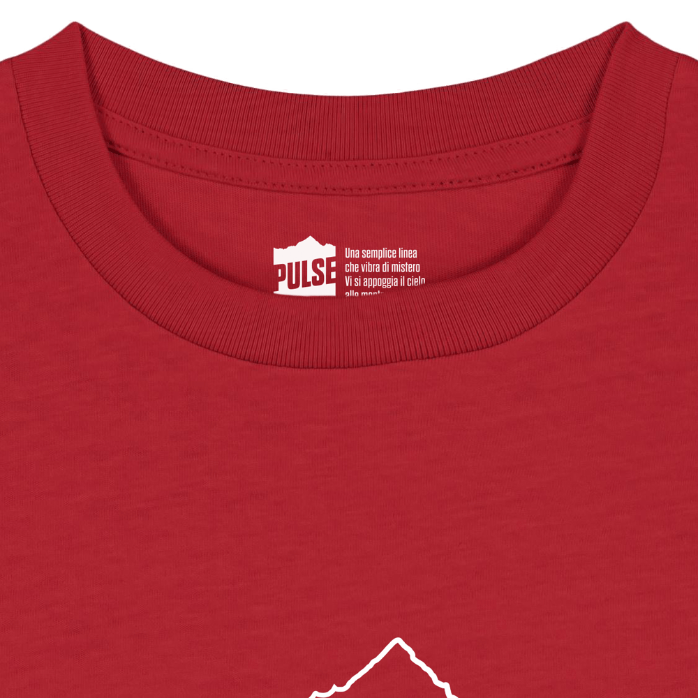 Monviso T-shirt in Cotone Organico KIDS 3-15Y rosso / bianco PULSE