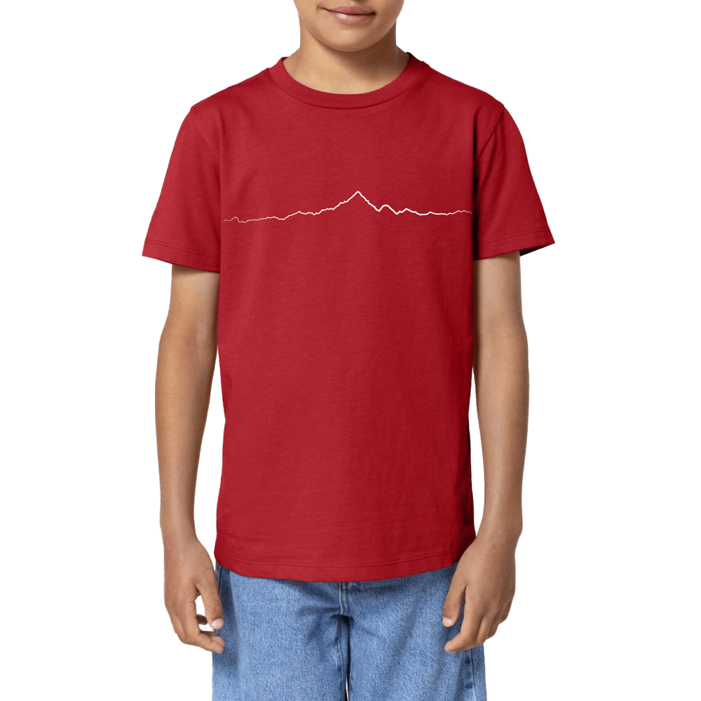 Monviso T-shirt in Cotone Organico KIDS 3-15Y rosso / bianco PULSE
