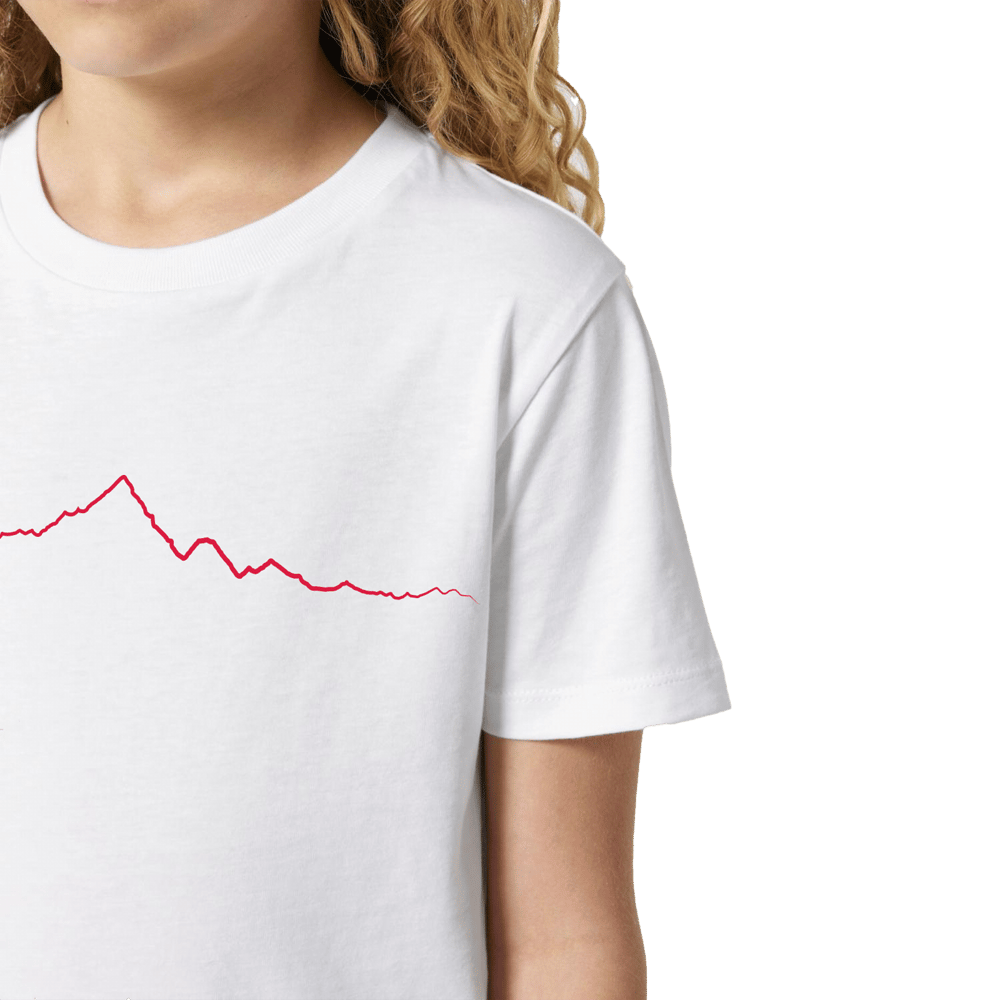 Monviso T-shirt in Cotone Organico KIDS 3-15Y bianco / rosso PULSE