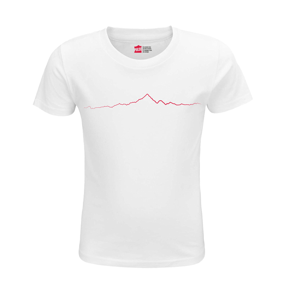 Monviso T-shirt in Cotone Organico KIDS 3-15Y bianco / rosso PULSE
