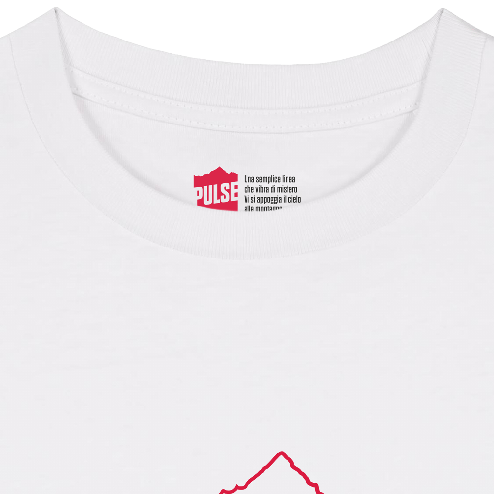 Monviso T-shirt in Cotone Organico KIDS 3-15Y bianco / rosso PULSE
