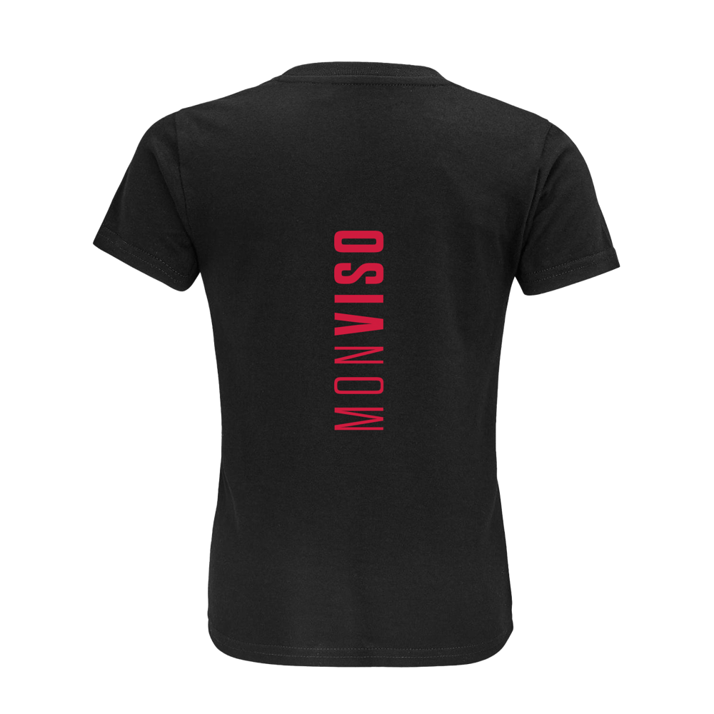 Monviso T-shirt in Cotone Organico KIDS 3-15Y nero / rosso PULSE