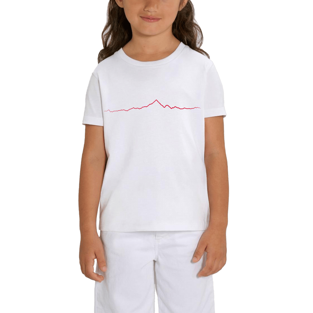 Monviso T-shirt in Cotone Organico KIDS 3-15Y bianco / rosso PULSE