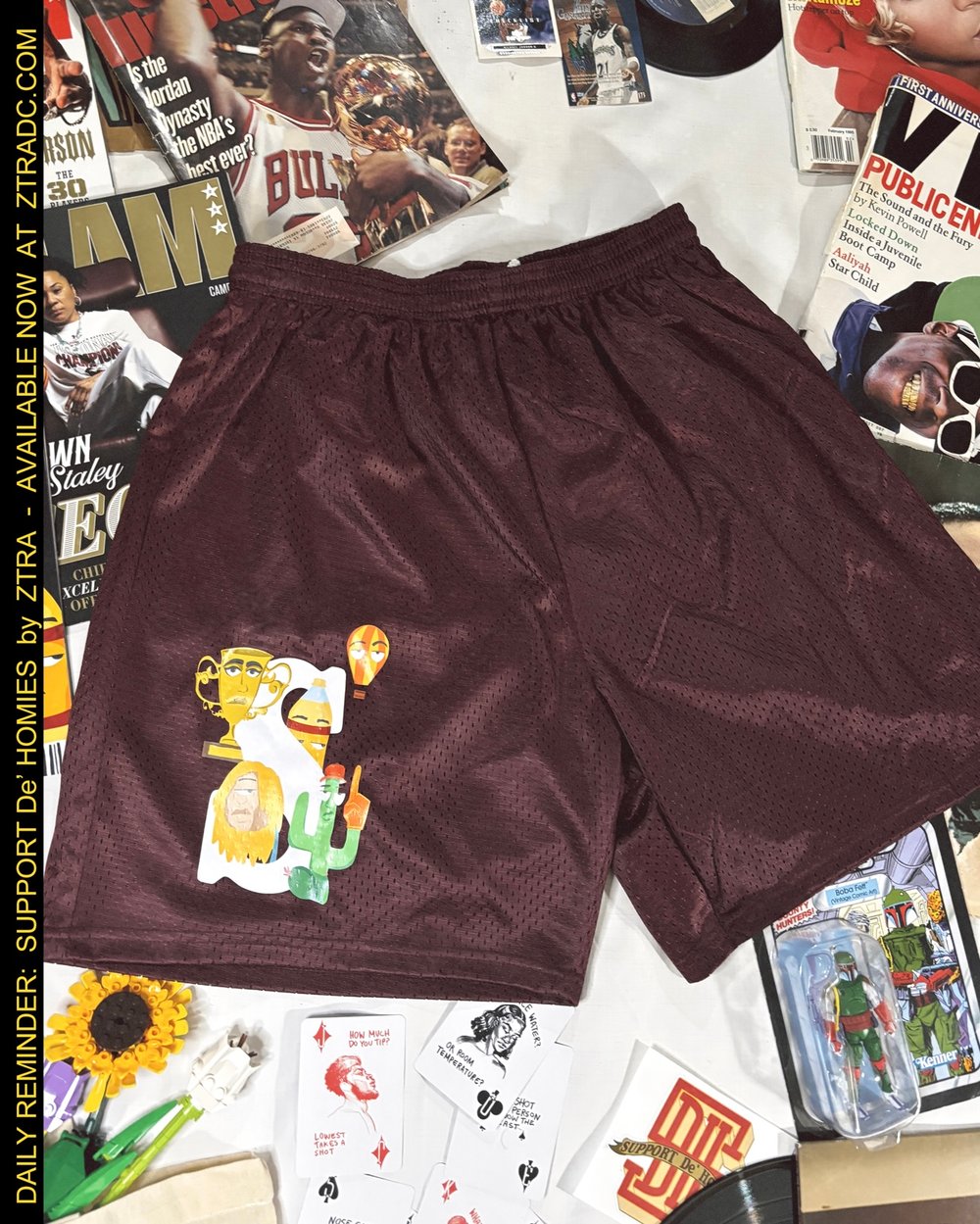 “S Logo” Shorts - Maroon 