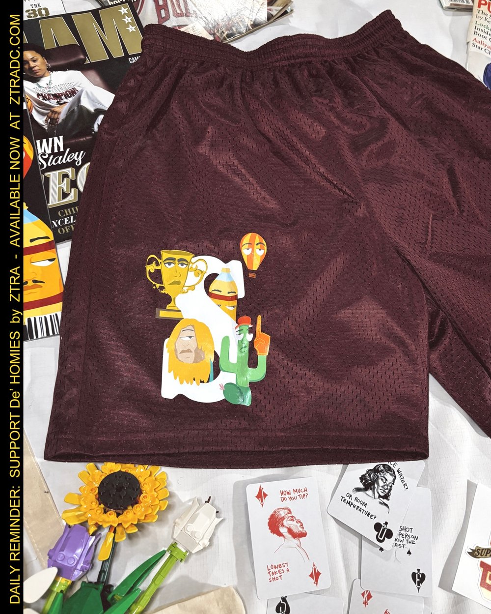 “S Logo” Shorts - Maroon 