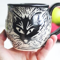 Image 9 of Handmade Fox Sgraffito Mug, 12 oz., Hand Carved Fox Design, Artful Coffee Cup Ready to Ship Made in 