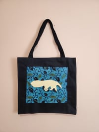 Image 1 of Hand Embellished Canvas Bag, "Anteater Otherwise", One of a Kind Tote Bag, Hand Made Everyday Bag