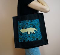 Image 2 of Hand Embellished Canvas Bag, "Anteater Otherwise", One of a Kind Tote Bag, Hand Made Everyday Bag