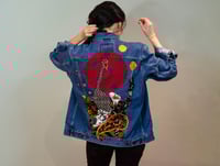 Image 2 of Unisex Large Denim Jacket, Embellished Levi's Jean jacket, Denim Art, Wearable Art