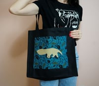 Image 3 of Hand Embellished Canvas Bag, "Anteater Otherwise", One of a Kind Tote Bag, Hand Made Everyday Bag
