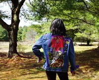 Image 3 of Unisex Large Denim Jacket, Embellished Levi's Jean jacket, Denim Art, Wearable Art