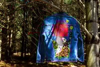 Image 4 of Unisex Large Denim Jacket, Embellished Levi's Jean jacket, Denim Art, Wearable Art