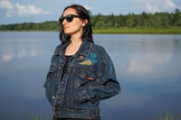 Image 4 of Embellished Denim Jacket, Size Medium, Denim Art, Wearable Art