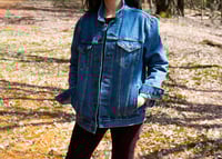 Image 5 of Unisex Large Denim Jacket, Embellished Levi's Jean jacket, Denim Art, Wearable Art