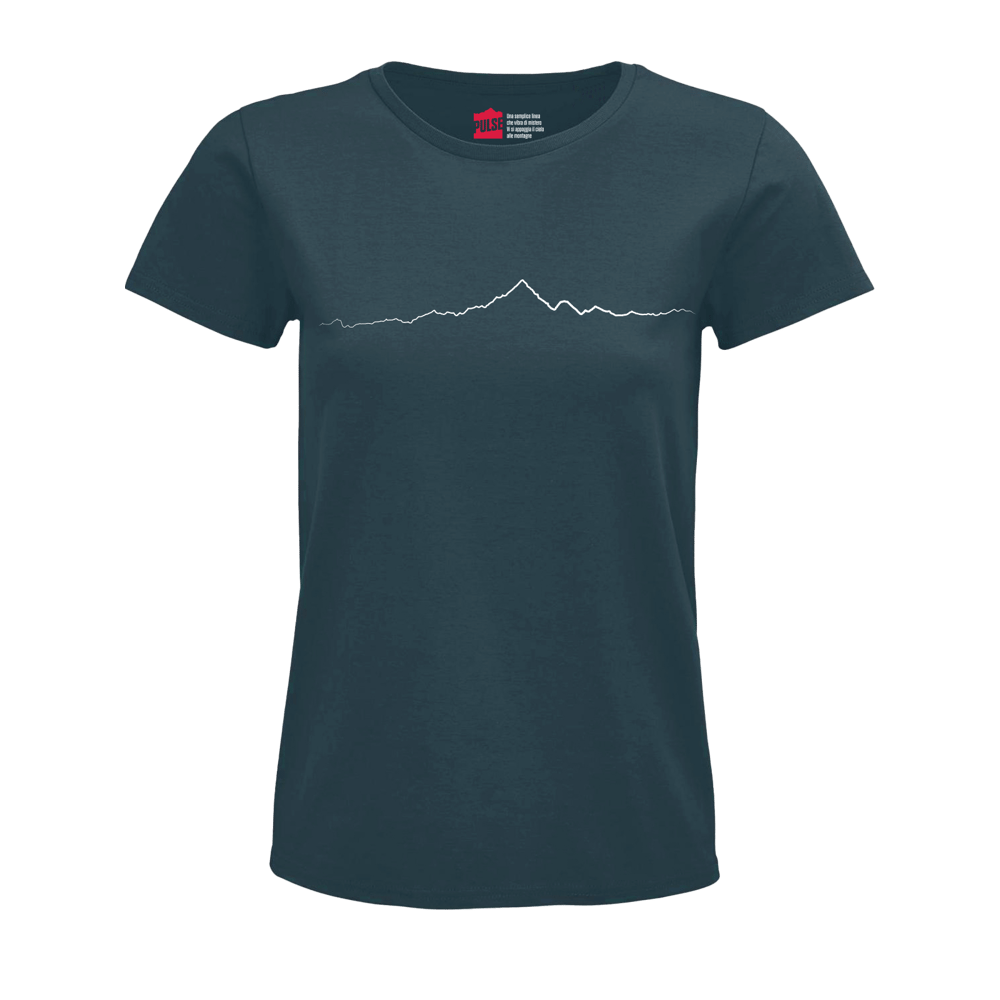 Monviso T-shirt Donna verde petrolio / bianco PULSE