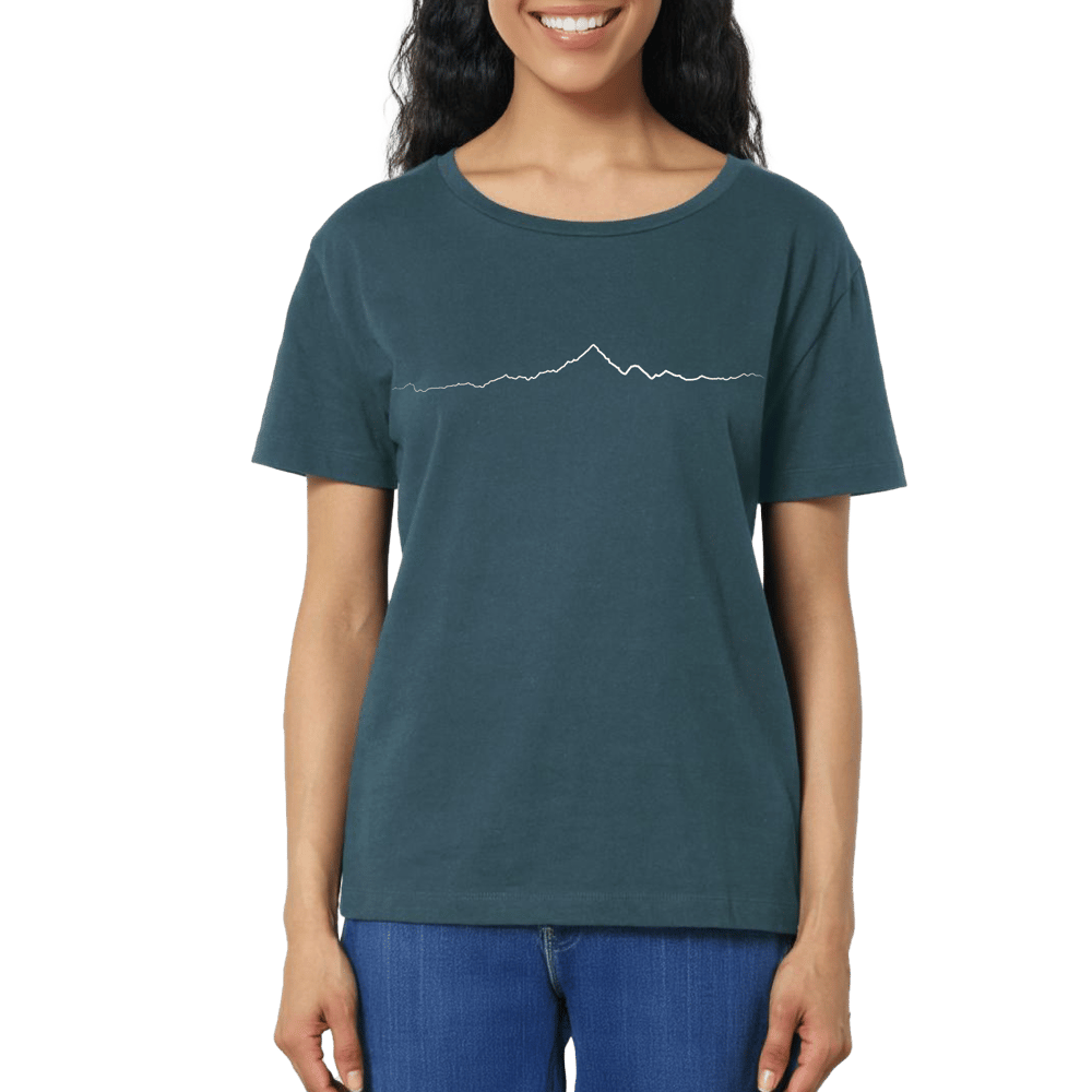 Monviso T-shirt Donna verde petrolio / bianco PULSE