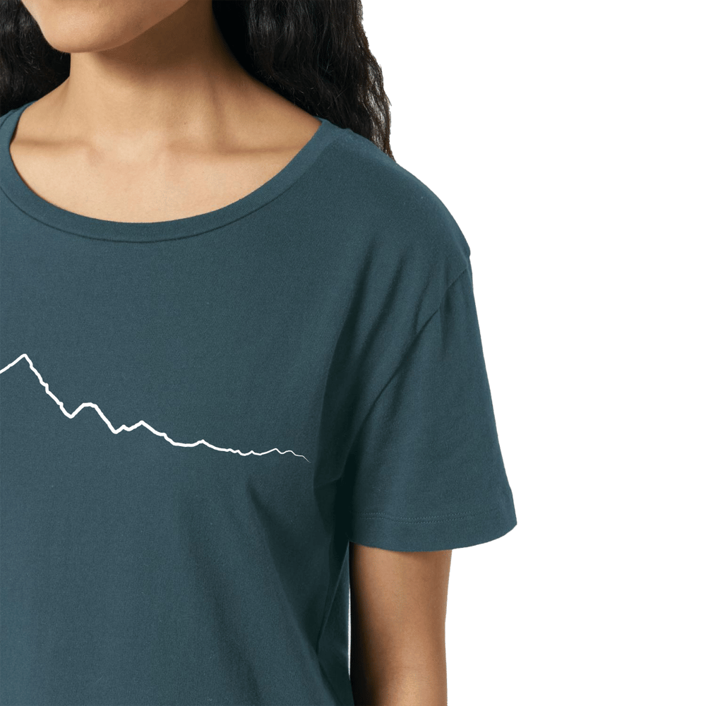 Monviso T-shirt Donna verde petrolio / bianco PULSE