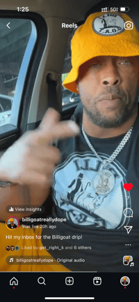 Image 2 of BLACK BIG BILLIGOAT LOGO T-SHIRT