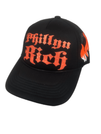 Image 1 of New Flame Trucker Hat (Orange)