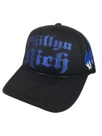Image 1 of New Flame Trucker Hat (Blue)