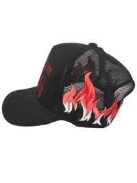 Image 2 of New Flame Trucker Hat (Red)