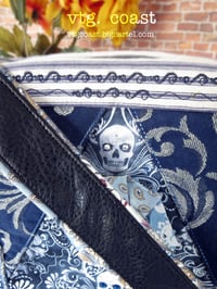 Image 11 of Blue Damask Skull Shoulder Bag