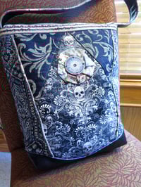 Image 13 of Blue Damask Skull Shoulder Bag