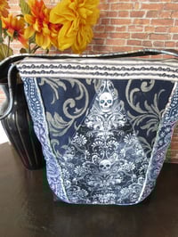 Image 14 of Blue Damask Skull Shoulder Bag