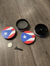 Image 3 of High-Quality Puerto Rico Flag Metal Herbs Grinder 4 Piece National Flag Grinders  Heavy Duty 