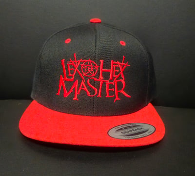 Image of LEX THE HEX MASTER: RED LOGO/ RED BRIM SNAPBACK HAT 