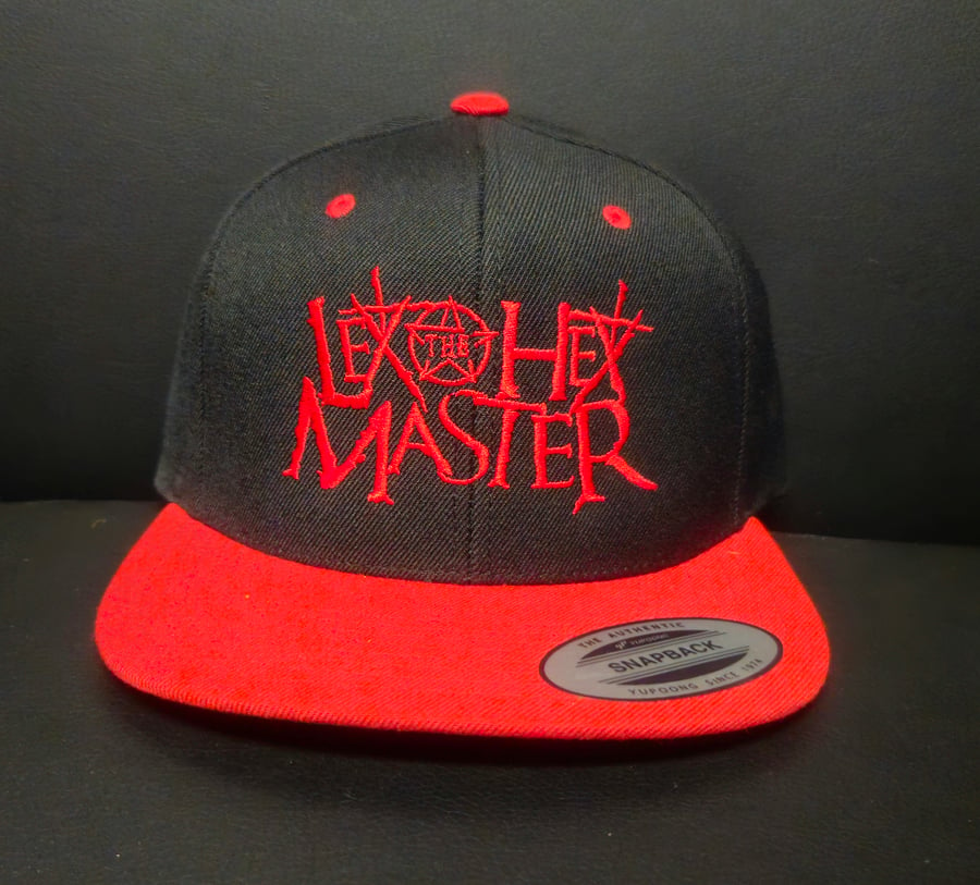 Image of LEX THE HEX MASTER: RED LOGO/ RED BRIM SNAPBACK HAT 