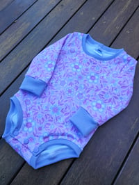 Image 1 of Retro Boho Meadow Flowers in Purple Bodysuit